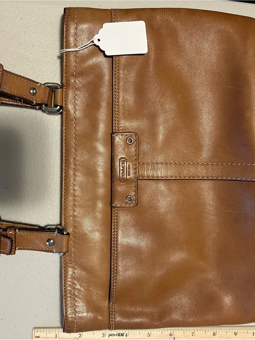 Coach Classic Tan Leather Tote Bag - Women's Handbag